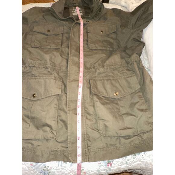 VINTAGE L.L. BEAN OLIVE HUNTING JACKET FIELD COAT W/ HIDDEN HOOD L - Picture 11 of 13